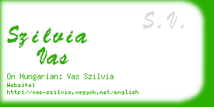 szilvia vas business card